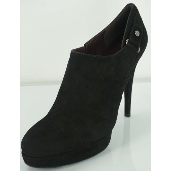 Stuart Weitzman Black Suede Coverall Heel Ankle booties SZ 9.5 N Narrow - Picture 2 of 10